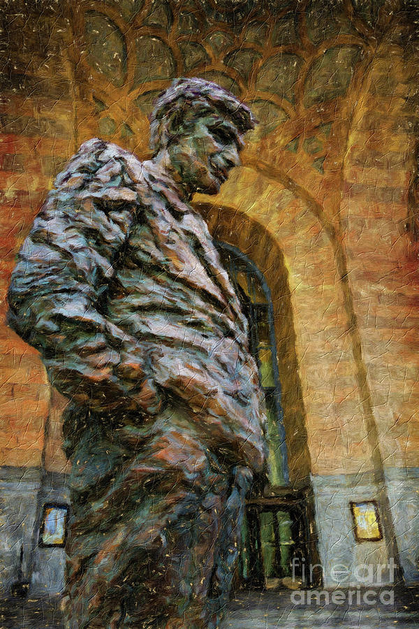 Painting of Richard Caliguiri Statue, Pittsburgh, Pennsylvania Digital Art by Amy Cicconi