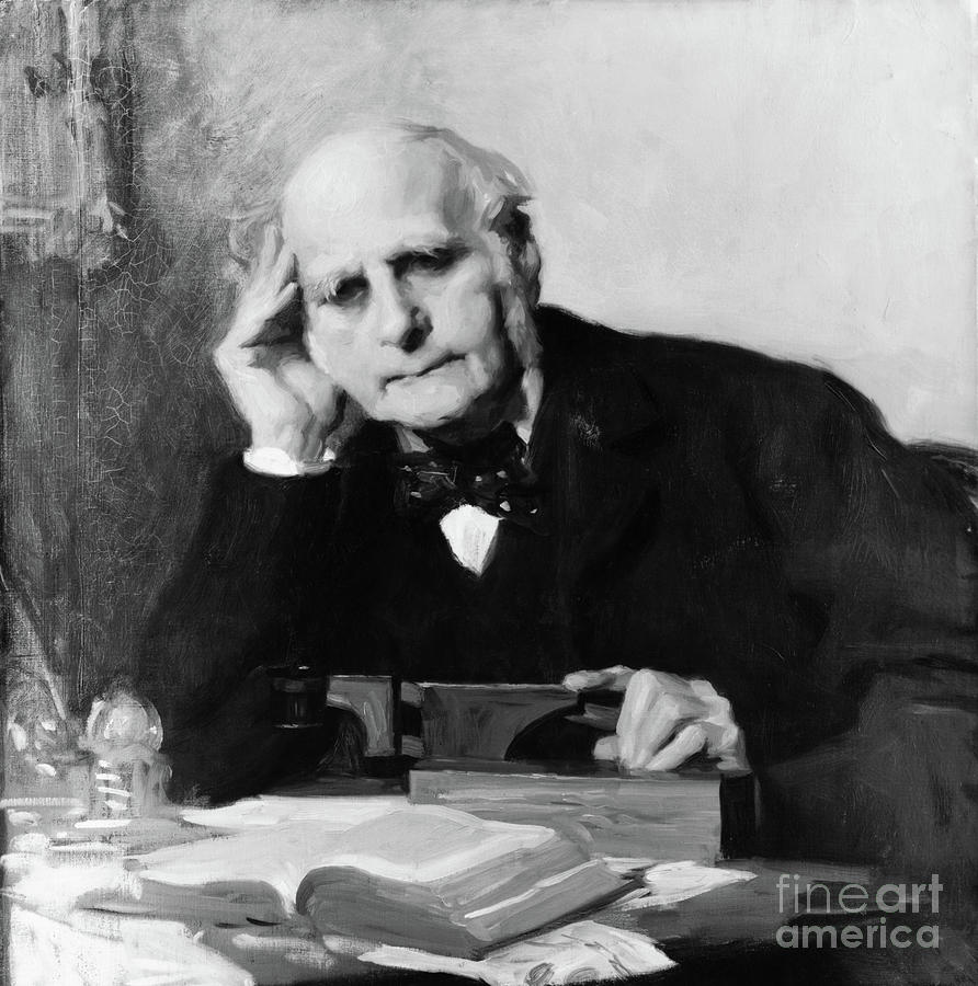 Painting Of Scientist Sir Francis Photograph by Bettmann