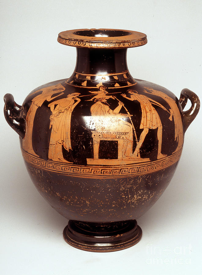 Painting On Vase: Representation Of Jupiter Painting by Greek School ...