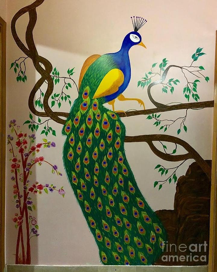 Painting on wall Painting by Hira Baloch