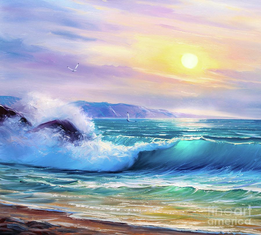 Painting Seascape Digital Art By Sbelov Fine Art America