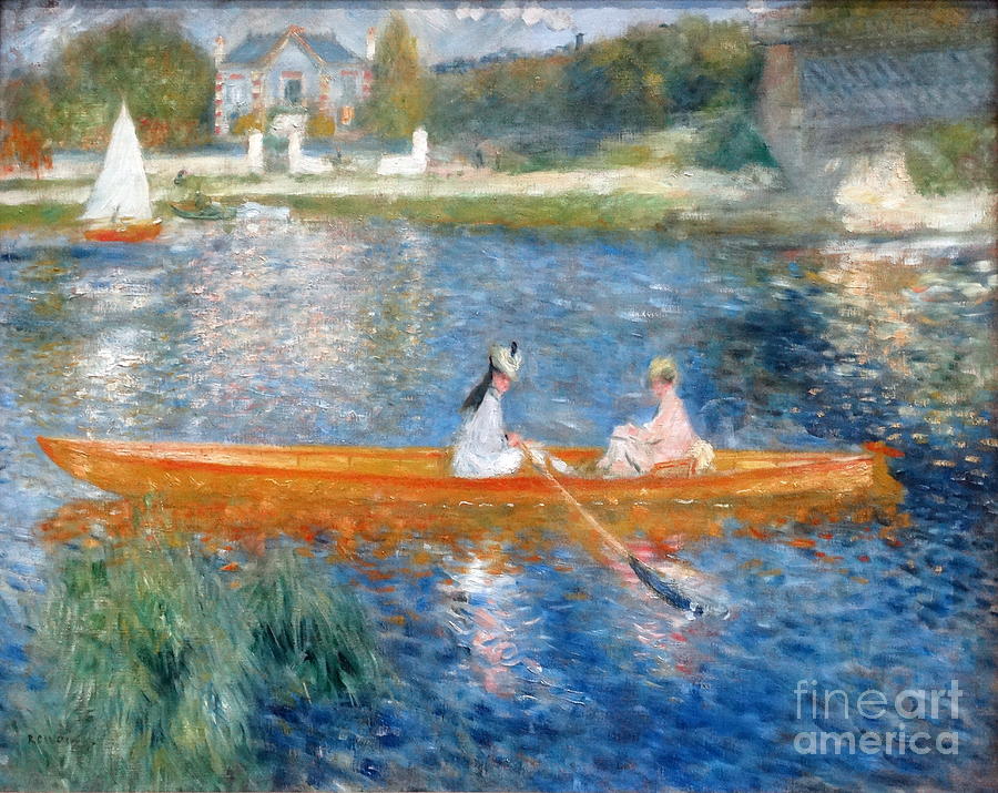 Painting Titled the Skiff Painting by Pierre Auguste Renoir