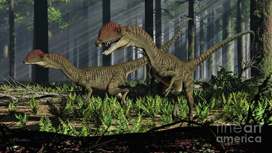 Dilophosaurus running dinosaur