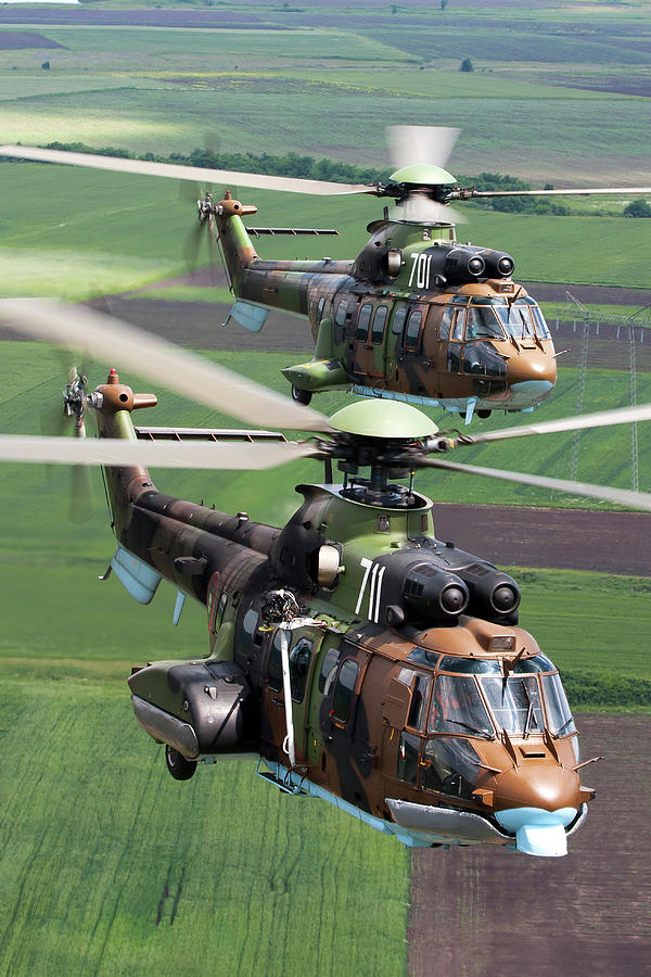 Pair Of Eurocopter As-532 Al Cougar Photograph by Anton Balakchiev/stocktrek Images