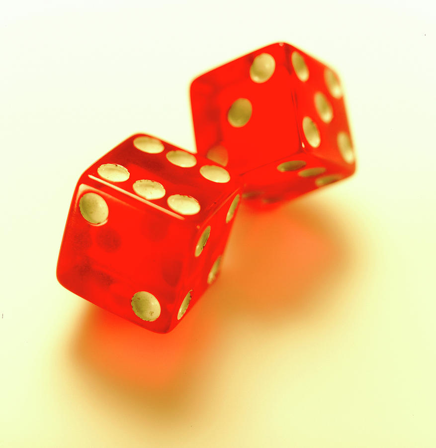 Cube Drawing - Pair of Red Dice by CSA Images