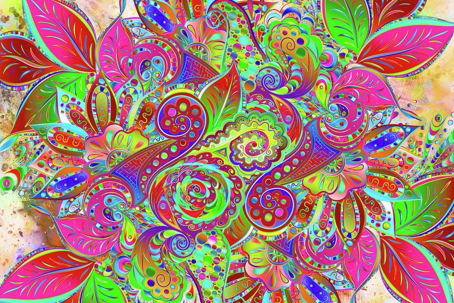 Flower Mixed Media - Paisley Design by Ata Alishahi