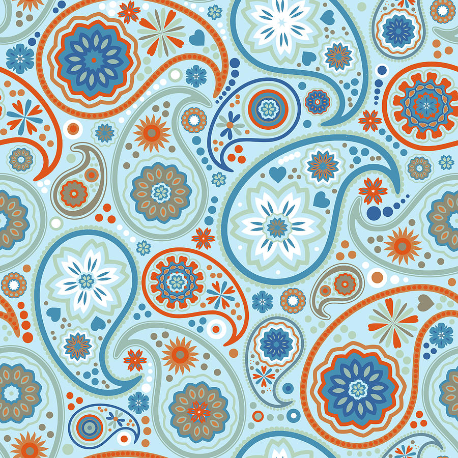 Pattern Photograph - Paisley Design Repeat by Cora Niele