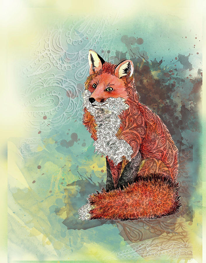 Animal Painting - Paisley Fox by The Tangled Peacock