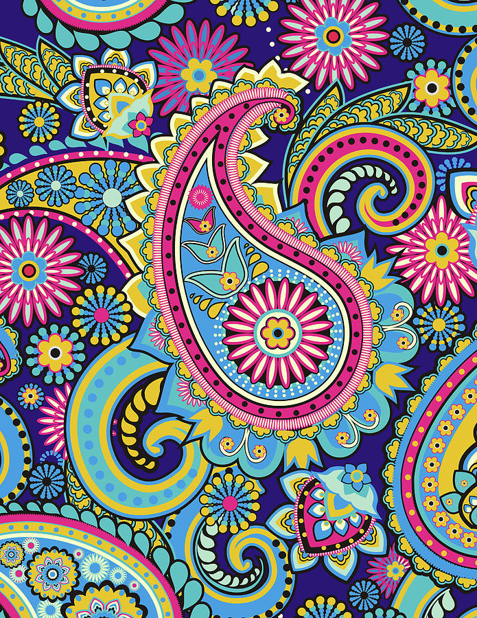 Paisley Multi color Digital Art by Tina Araquistain - Fine Art America