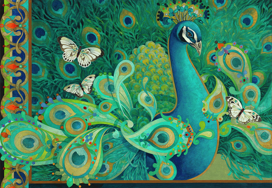 Peacock Painting - Paisley Peacock by David Galchutt