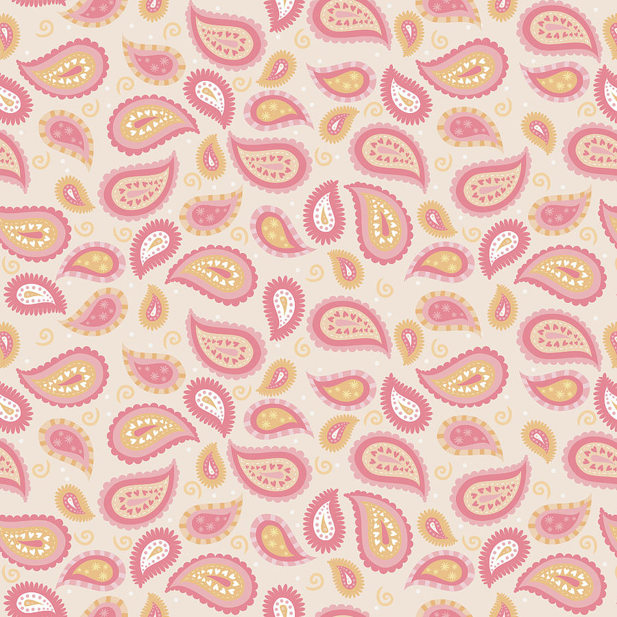 Pattern Digital Art - Paisley Pink Repeat by Holli Conger