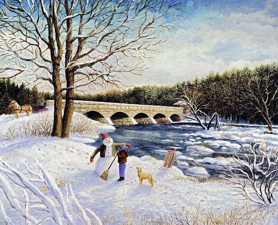 Bridge Painting - Pakenham Bridge Winter by Kevin Dodds