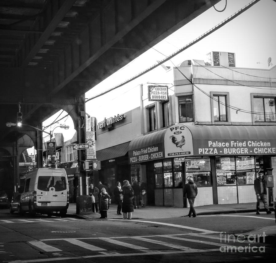 Palace Fried Chicken Brooklyn BW Photograph by Chuck Kuhn