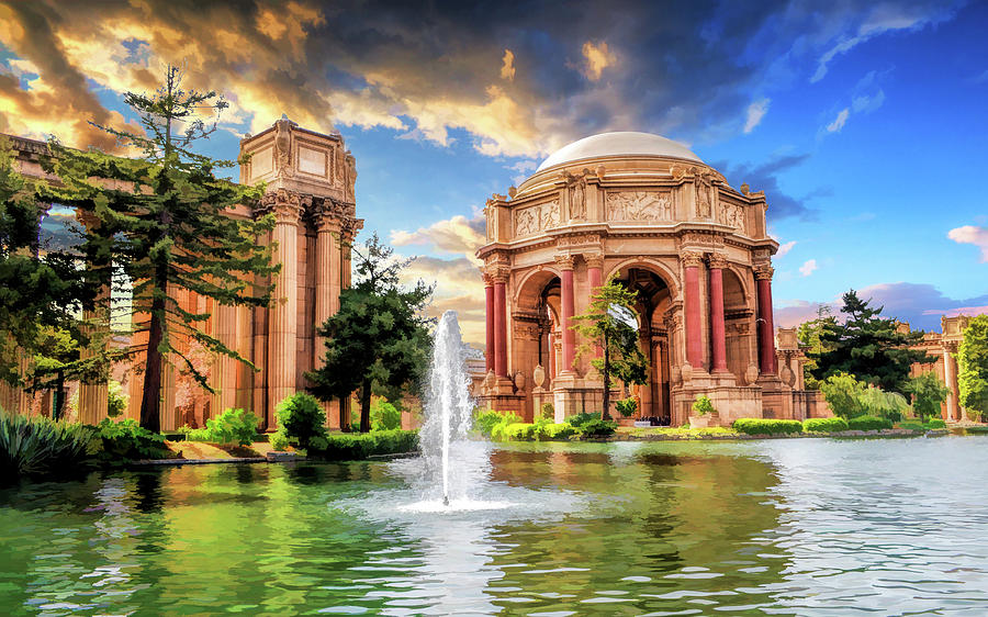 Palace of Fine Arts in San Francisco Painting by Christopher Arndt