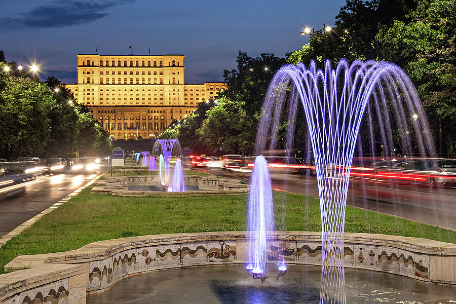 Palace of Parliament at Night - Bucharest by Barry O Carroll Palace of Parliament at Night - Bucharest by Barry O Carroll