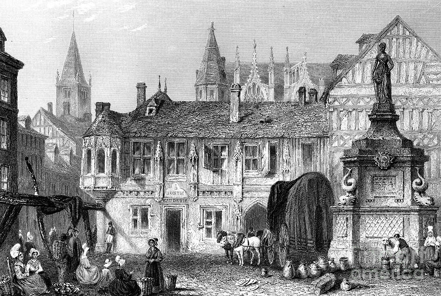 Palace Of The Duke Of Bedford, Rouen Drawing by Print Collector