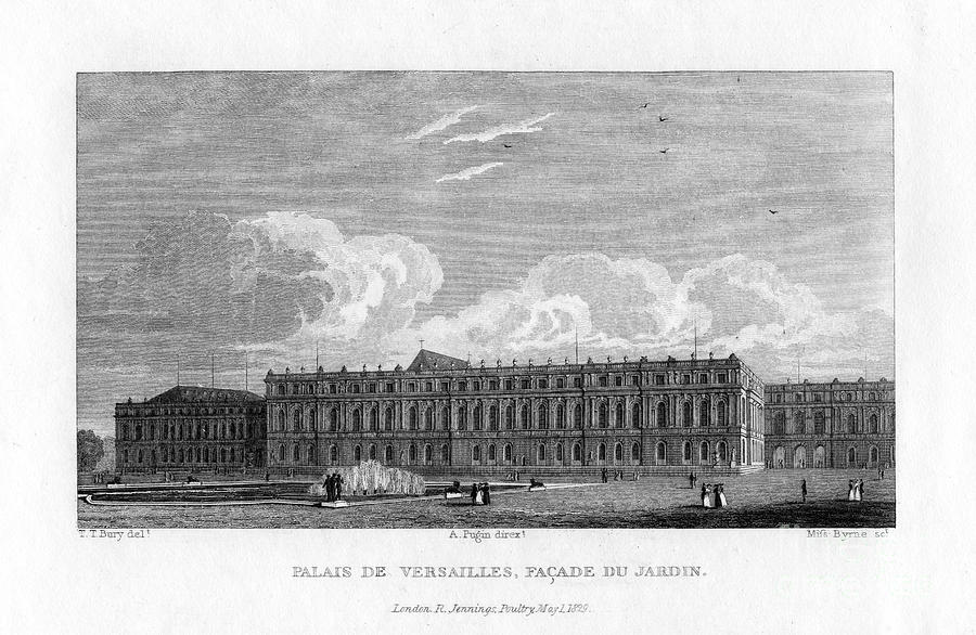 Palace Of Versailles, Near Paris, 1829 Drawing by Print Collector Palace Of Versailles, Near Paris, 1829 Drawing by Print Collector