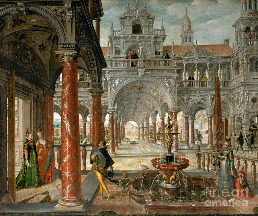 Palace With Distinguished Visitors Drawing by Heritage Images