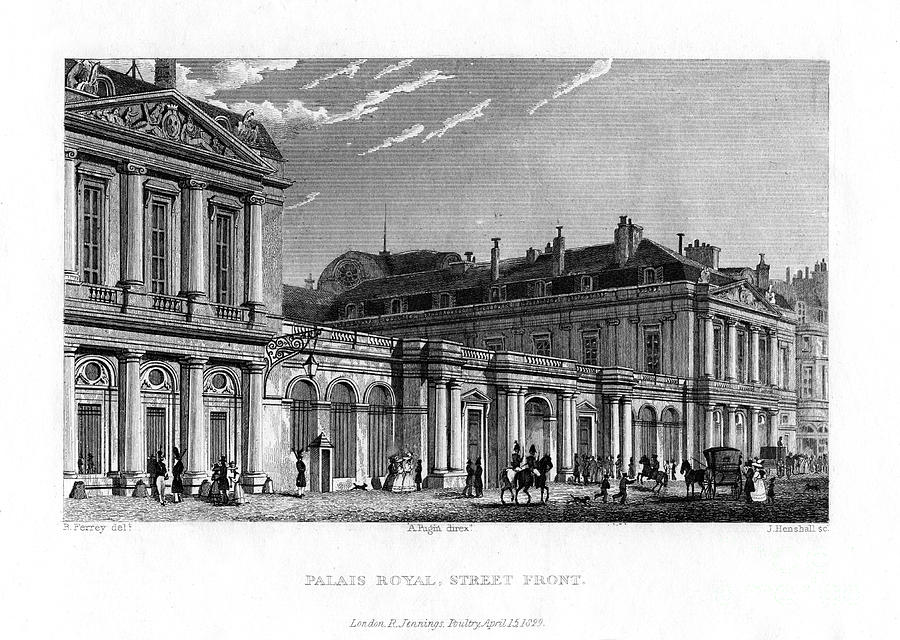 Palais Royal, Paris, France, 1829 Drawing by Print Collector