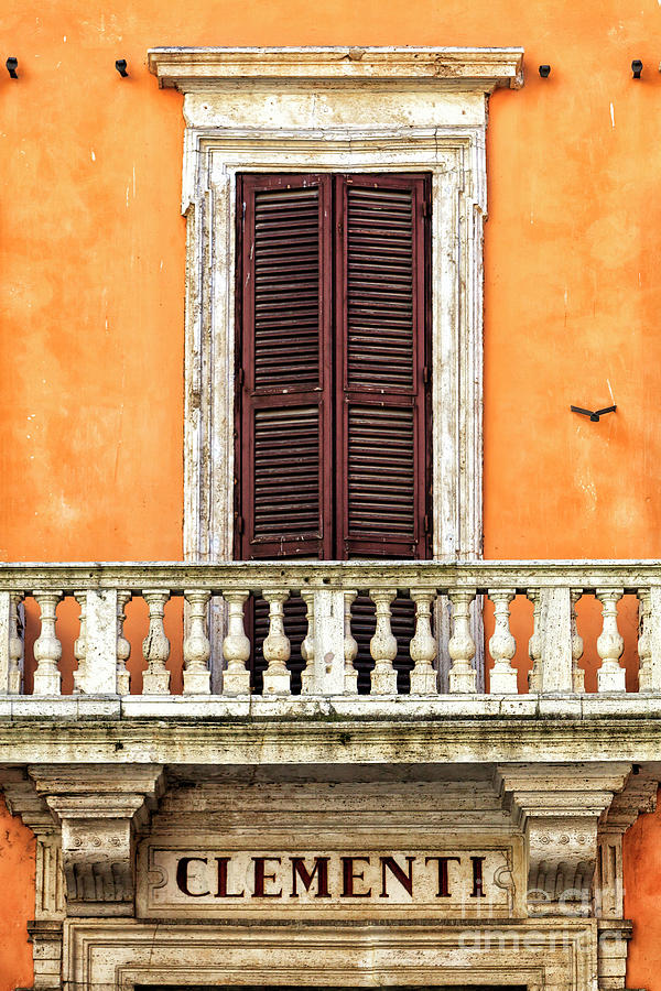 Architecture Photograph - Palazzo Patrizi Clementi Balcony in Rome by John Rizzuto