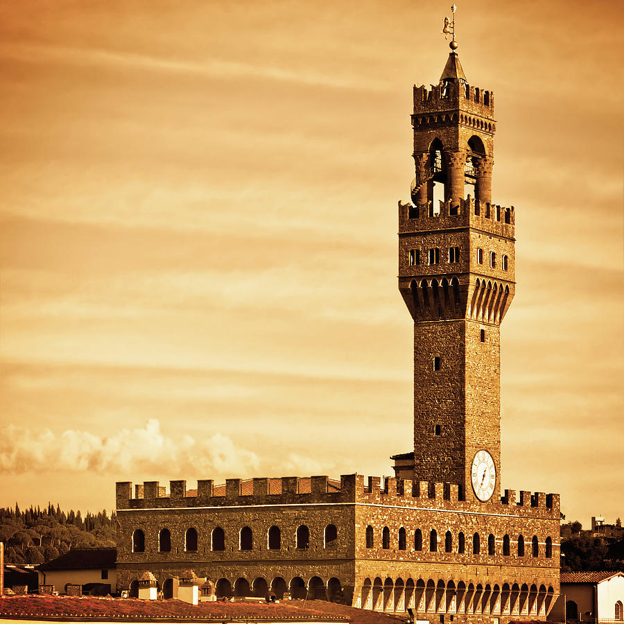 Palazzo Vecchio In Firenze, Vintage Mood Photograph by Giorgiomagini