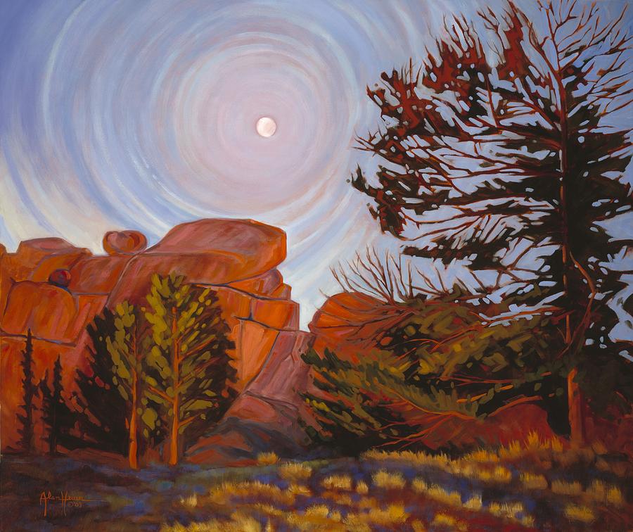 Pale Moon Over Vedauwoo Painting