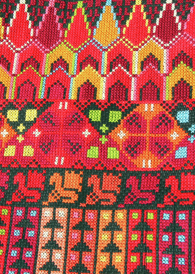 Palestinian Red Embroidery Photograph by Munir Alawi