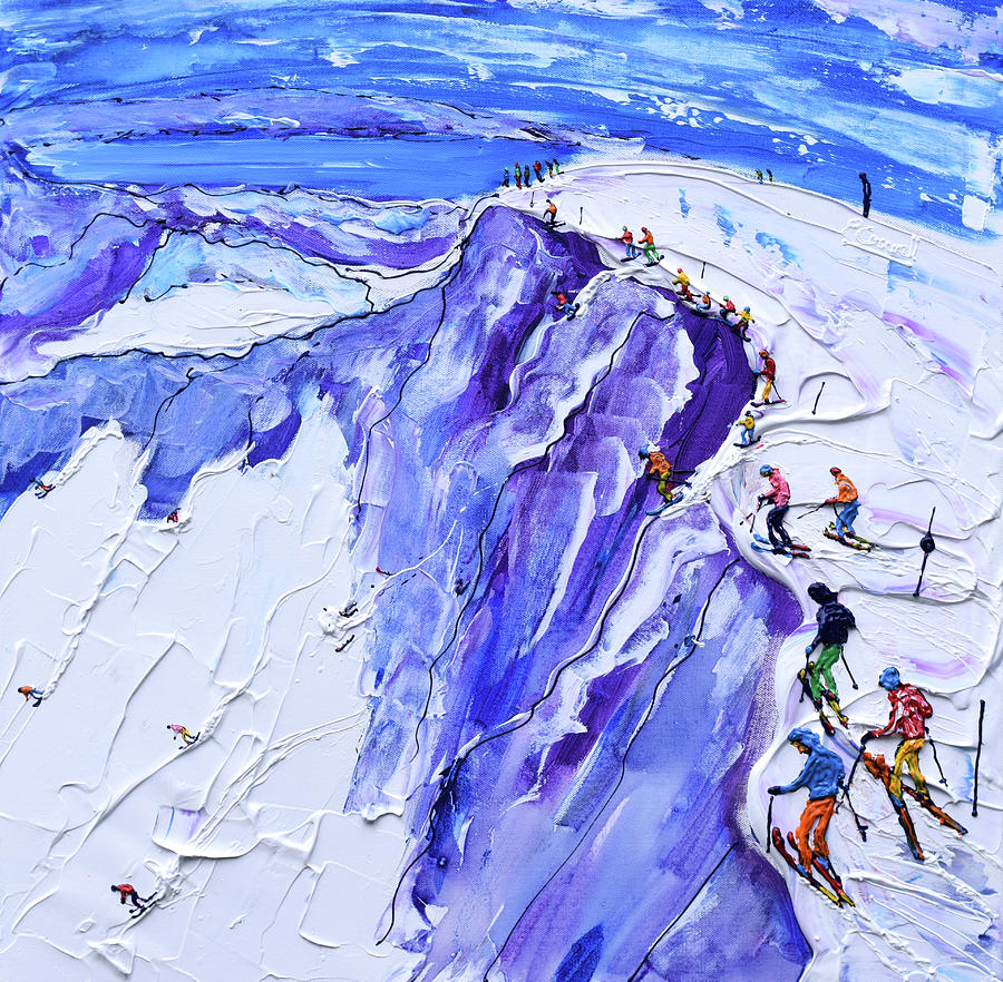 Palisades Hawley Rock Squaw Valley Painting by Pete Caswell