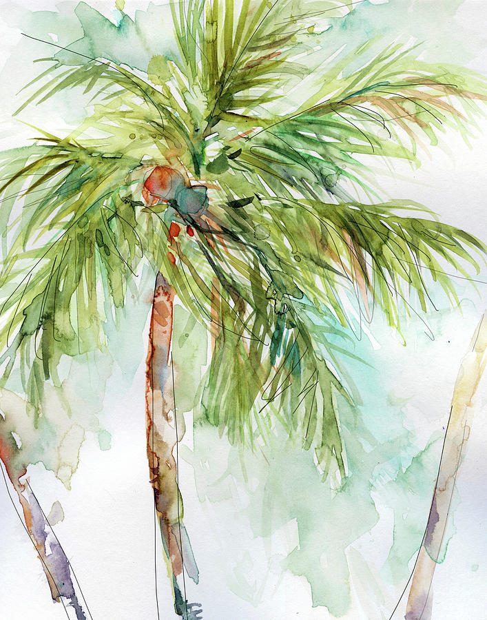 Nature Painting - Palm Breezes 2 by Carol Robinson
