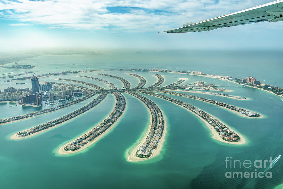 Palm Jumeirah from above in Dubai Photograph by Delphimages Photo Creations