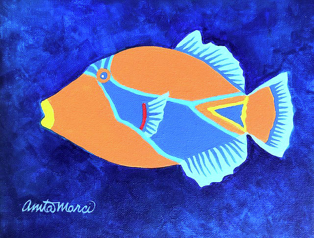 Humu Fish Painting by Anita Marci | Pixels