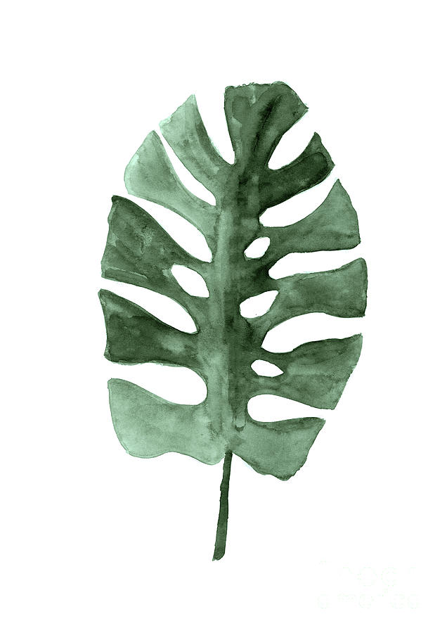Palm Leaf Green Watercolor Painting Painting By Joanna Szmerdt