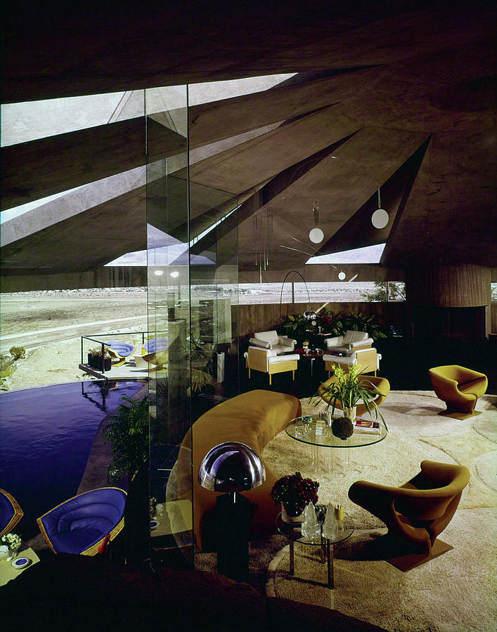 Architecture Photograph - Palm Springs Home of Interior Designer Arthur Elrod, Interior by Leland Y Lee