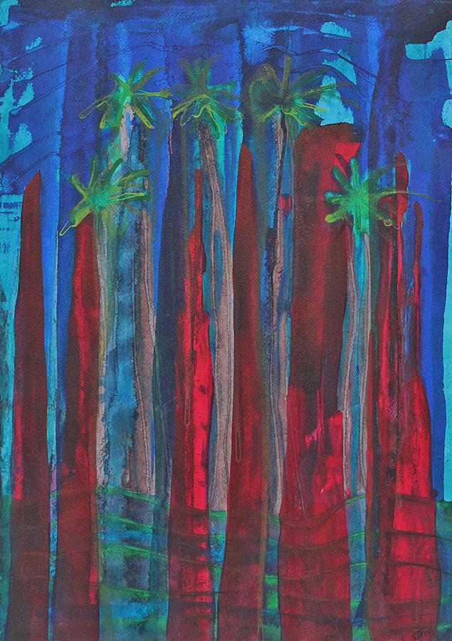 Palm Springs Nocturne original painting Painting by Sol Luckman