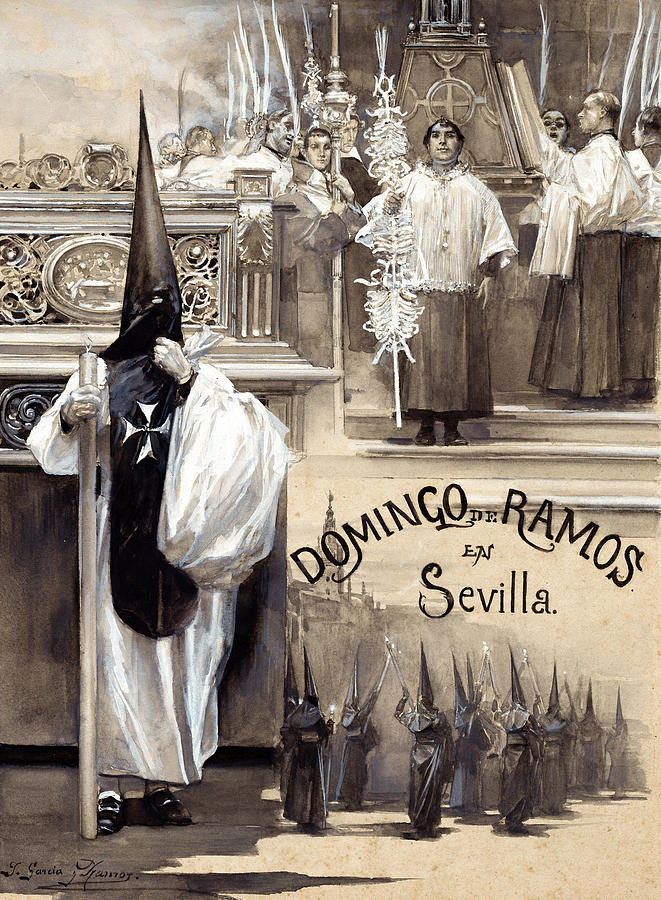 Ramos Painting - Palm Sunday In Seville by Jose Garcia Ramos Ramos Painting - Palm Sunday In Seville by Jose Garcia Ramos
