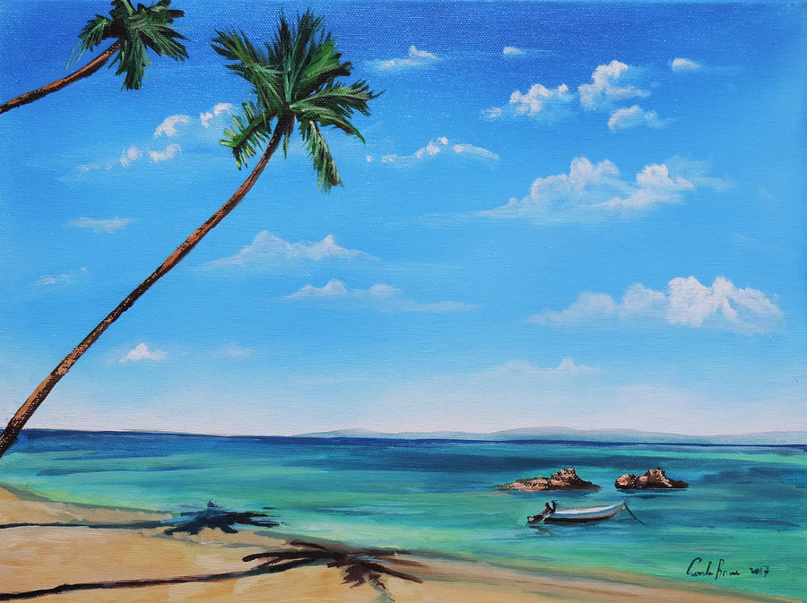 Palm trees seascape by Gordon Bruce