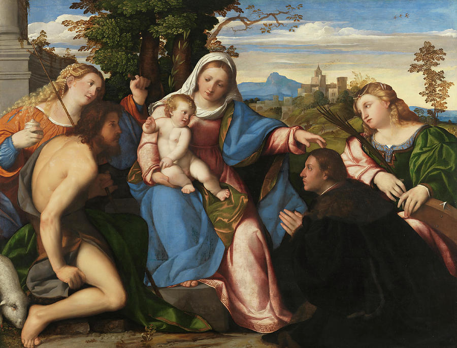 Palma Vecchio -Serina, 1479/80 - Venice, 1528-. The Virgin and Child ...