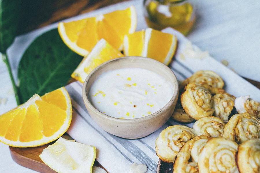 Palmier Pastries With Orange Cream Photograph by Kai Mitt