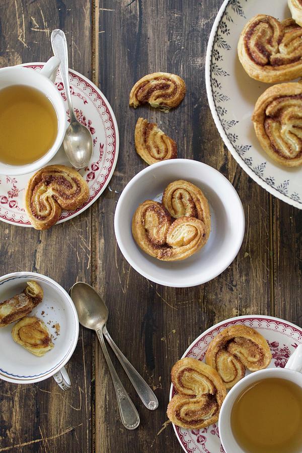 Palmiers With Cinnamon And Muscovado, Served With Tea Photograph by Patricia Miceli