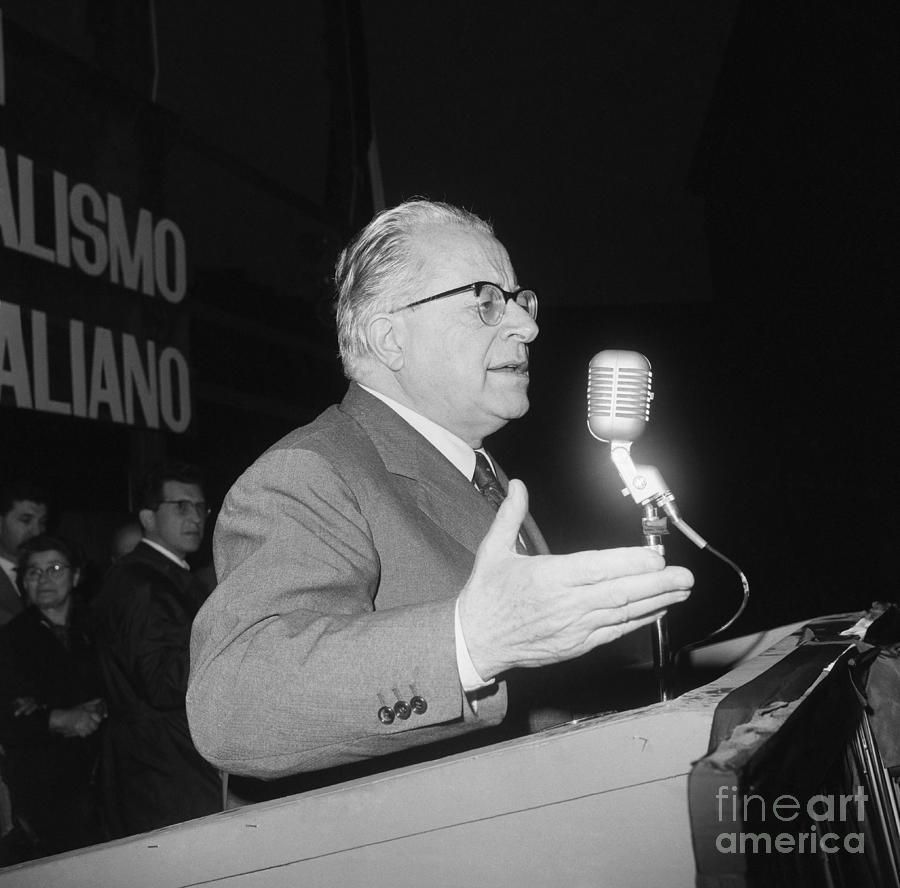 Palmiro Togliatti Making Speech Photograph by Bettmann