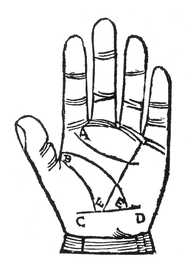 Palmistry, Indagine Palm Lines, 1522 Photograph by Science Source