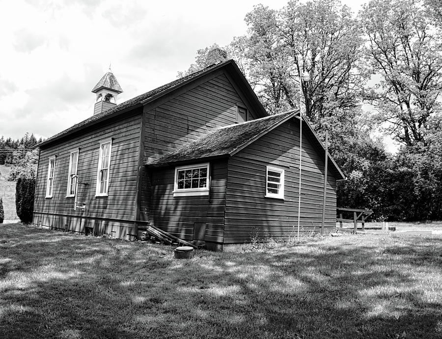 LIttle Schoolhouse BW Photograph by Cathy Anderson