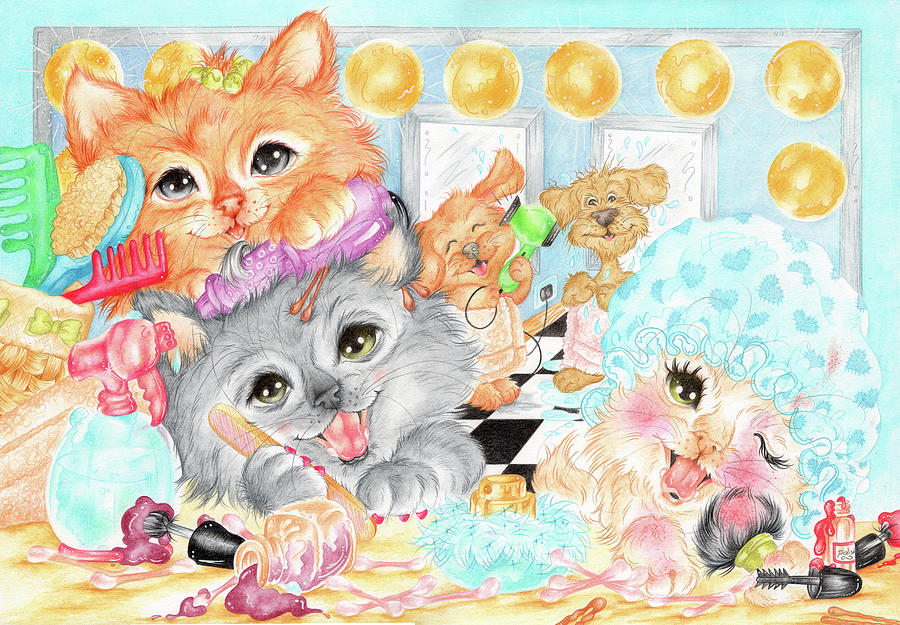 Animal Painting - Pampered Pets by Cb Studios