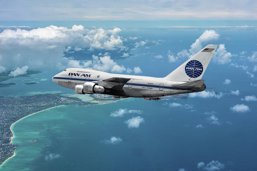 Transportation Mixed Media - Pan American Boeing 747SP Clipper New Horizons by Erik Simonsen