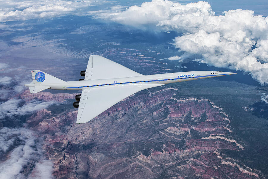 Pan American Boeing Supersonic Transport Digital Art by Erik Simonsen