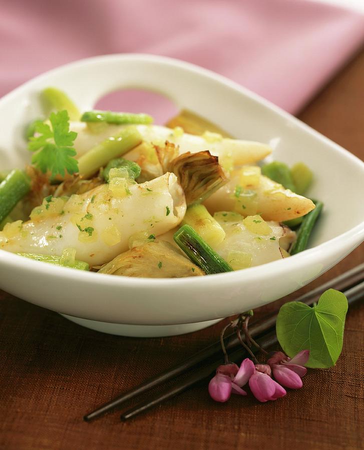 Pan-fried Squid And Artichokes Photograph by Lawton