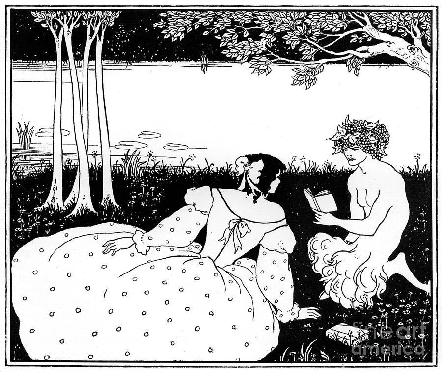 Pan Reading To A Woman By A Brook Drawing by Print Collector