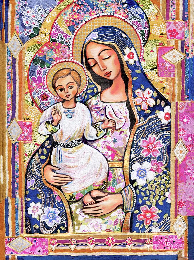 Mother And Child Painting - Panagia Eleousa by Eva Campbell