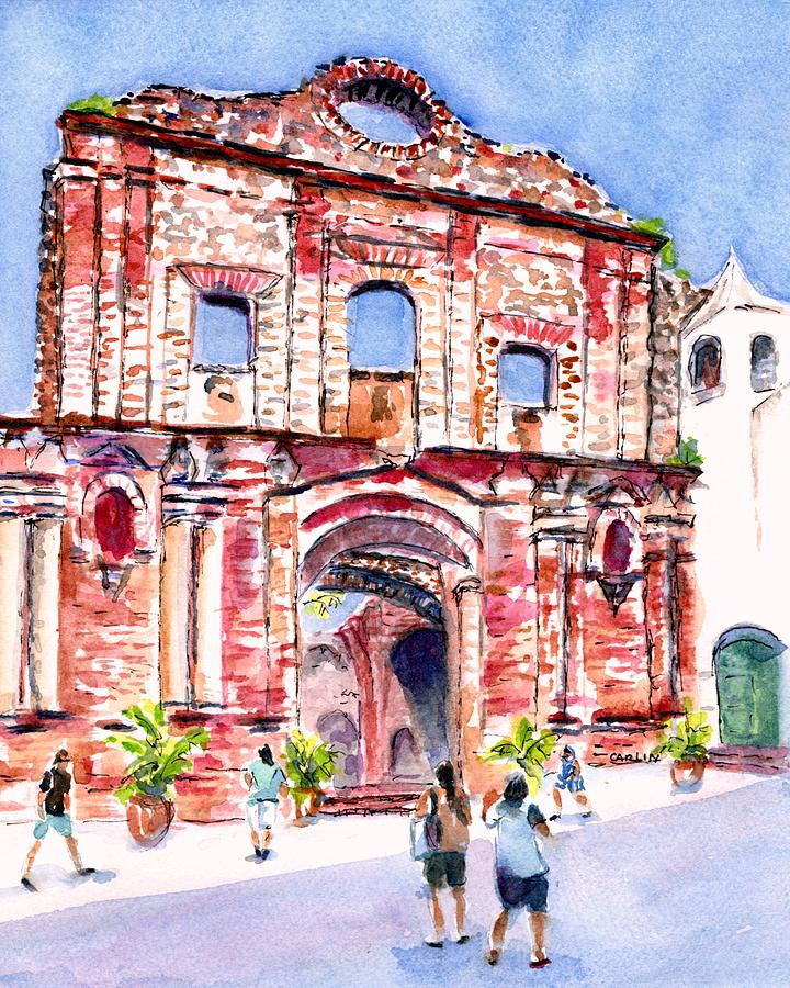 Panama Church of Santo Domingo by CarlinArt Watercolor Panama Church of Santo Domingo by CarlinArt Watercolor