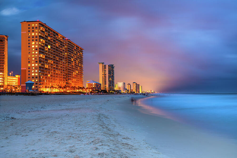 Panama City Beach Florida Skyline at Dusk Photograph by Gregory Ballos